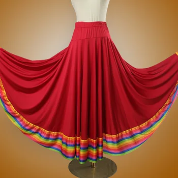 Розова пола за практикуване на латински танци, костюми за носене на корема, Състезателен валс с висока талия, 2023 Нова Джаз Елегантна спортна дамска пола
