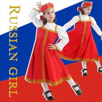Руските традиционни костюми за Хелоуин за момичета, празнични костюми за Ден за защита на децата, детски Карнавални костюми