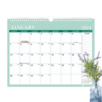 Стенен календар на 2023-24 семеен планер Месечен стенен минималистичен календар-планер 14,7 * 11,4 на плътна хартия Годишен календар с