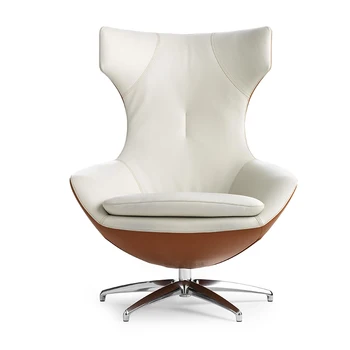 Съвременно минималистичное Кожен Въртящо бизнес стол Творческа Артистична стол от черупка от яйце, Стол за почивка от фибростъкло