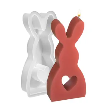 Форма за зайци Силиконови форми за животни, форми за шоколад с незалепващо покритие, Великденски декор за керамика от смола, Цимент глина, смола с ръчно изработени