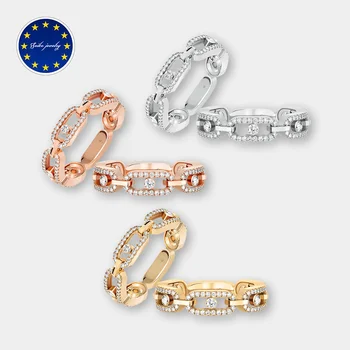 Френската луксозна марка за бижута от сребро 925 проба Move series all zircon ring -модерен и универсален годежен пръстен с диамант за жени