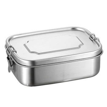 Цельнолитый контейнер за bento-ланча от неръждаема стомана, метален контейнер за bento-обяд за деца или възрастни