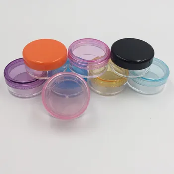 промоцията 20pcs, пластмасов буркан от 5 г, прозрачна пластмасова саксия за пайети за нокти-арт 5 г, малък кръг козметични контейнер за крем 5 g